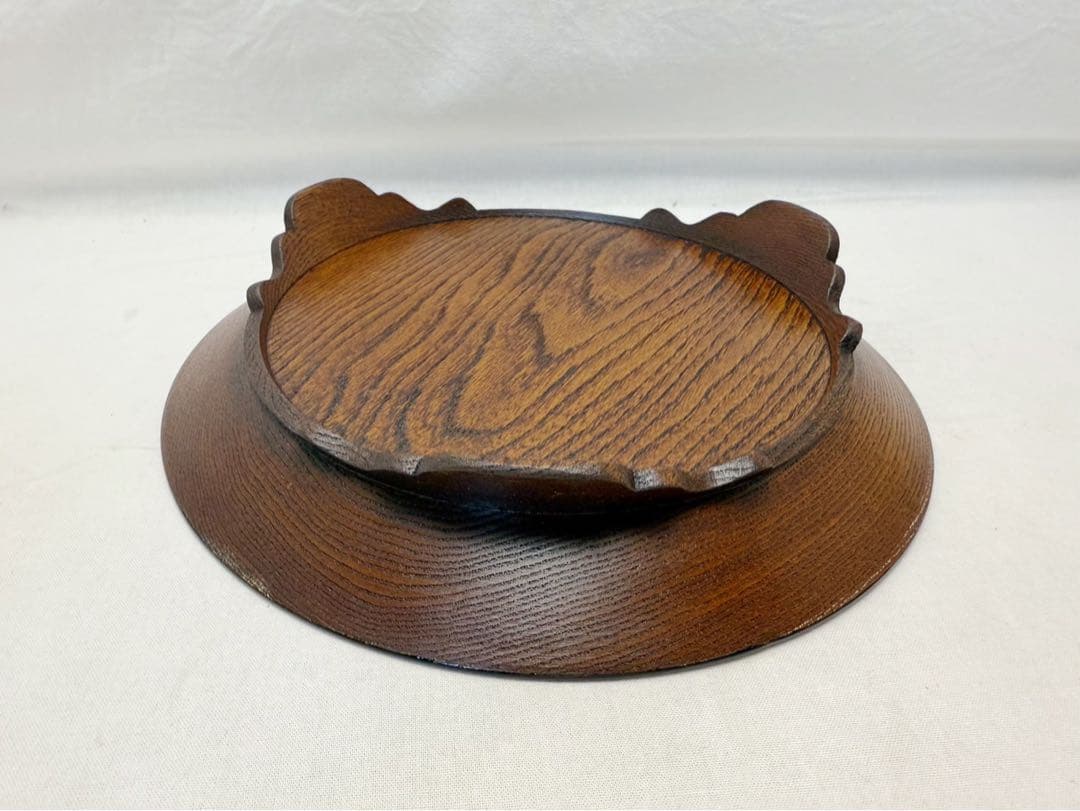 未使用 茶道具 京都の塗師 北村葵春作 惺斎好写欅摺漆踊桐絵 菓子盆 三つ足共箱