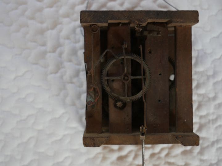 アンティーク　オブジェ　滑車　時計