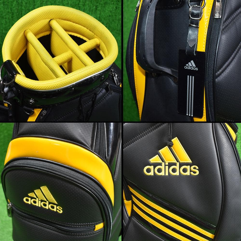 adidas/アディダス ゴルフ キャディーバック９型【黒×黄】美品！