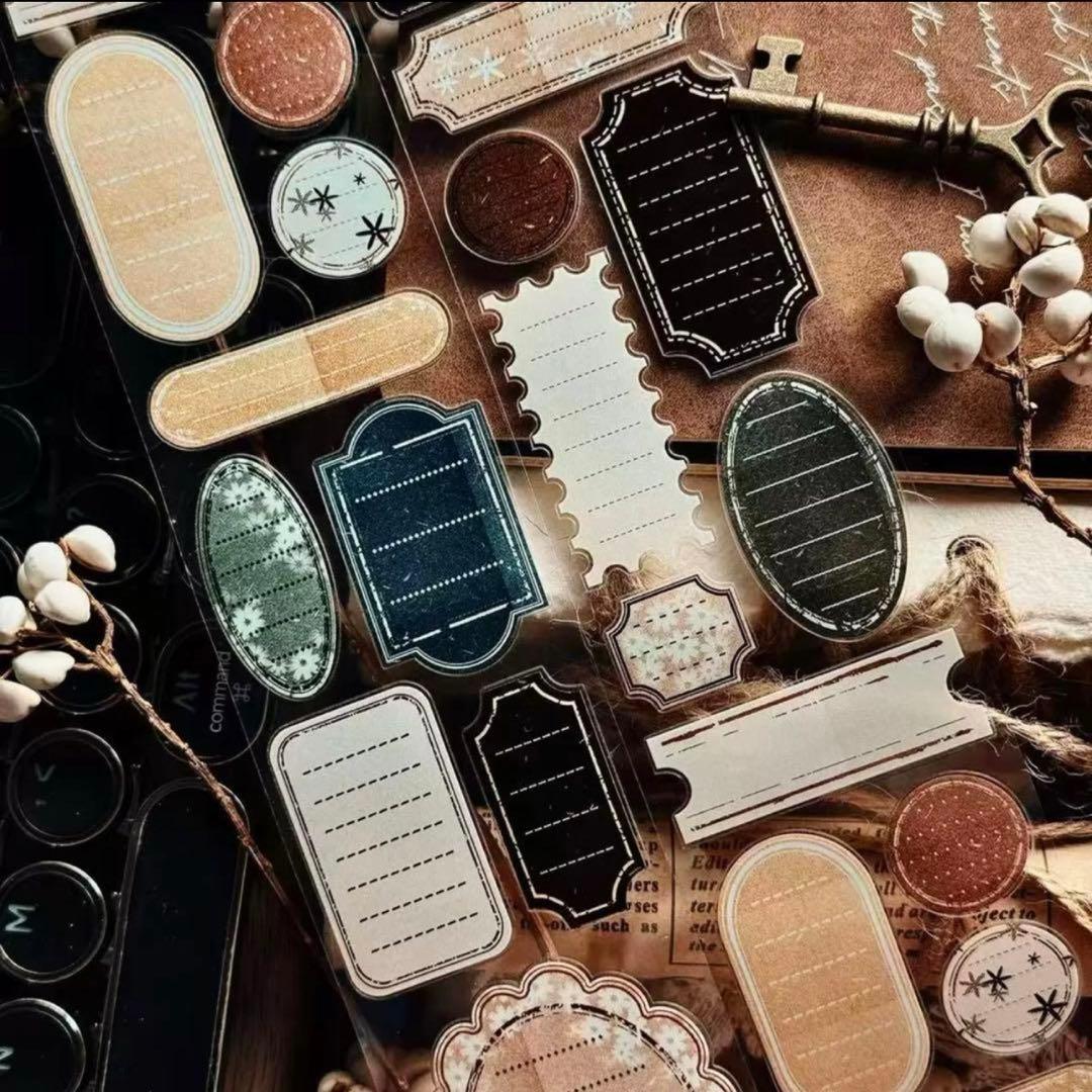 PET 留白便签 5cm×5m ダイカット加工　海外マステ　ラベル　付箋