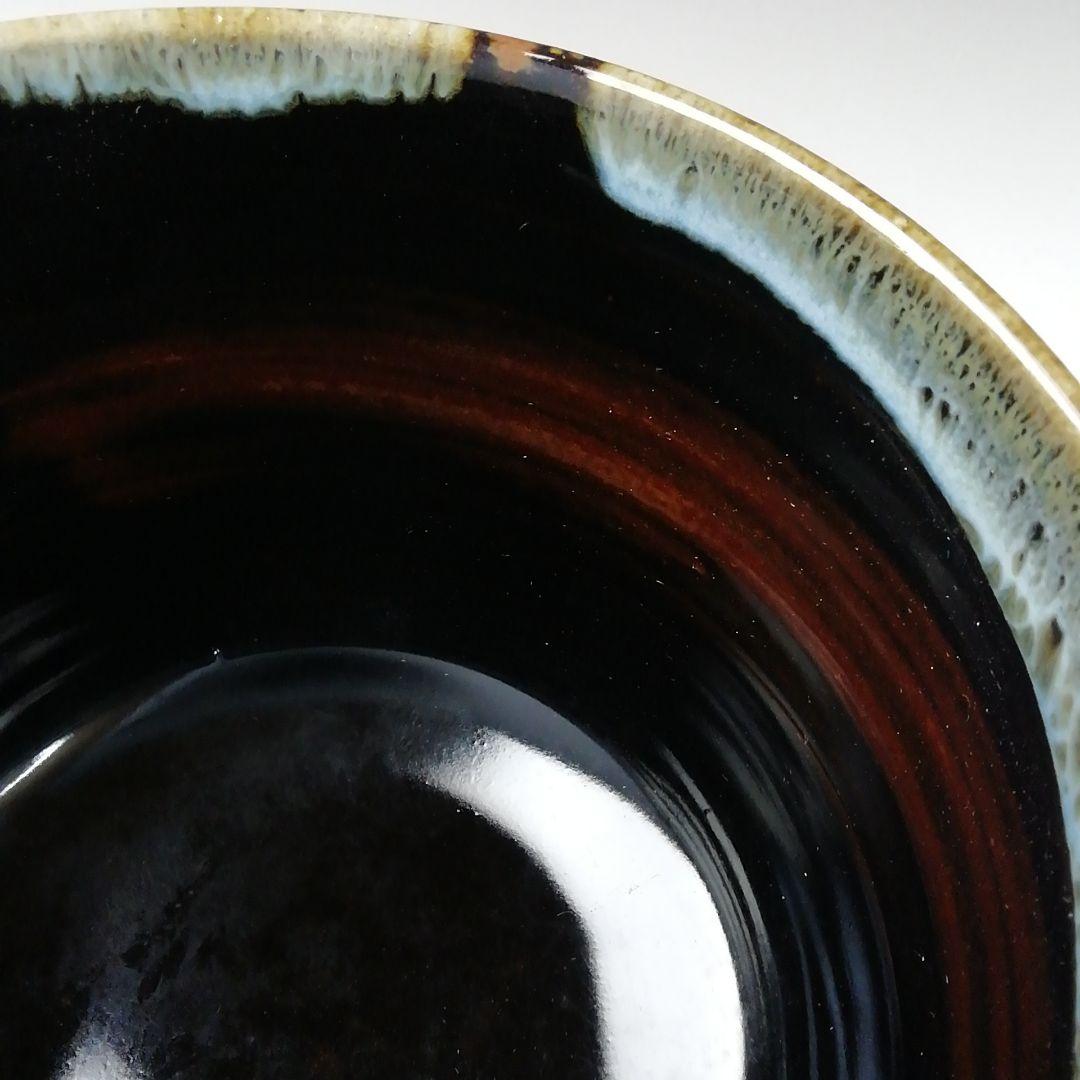 Ｔ３４０　茶碗　『灰釉流紋』『陶香園　加藤香山 作』　共箱　抹茶碗　茶道具