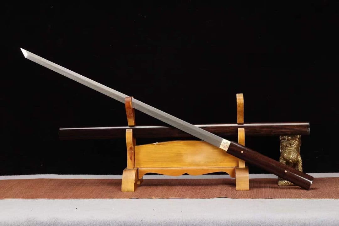 【黒檀居合直刀】武具　刀装具　日本刀　模造刀 鳳羽紋唐刀 横刀  直刀