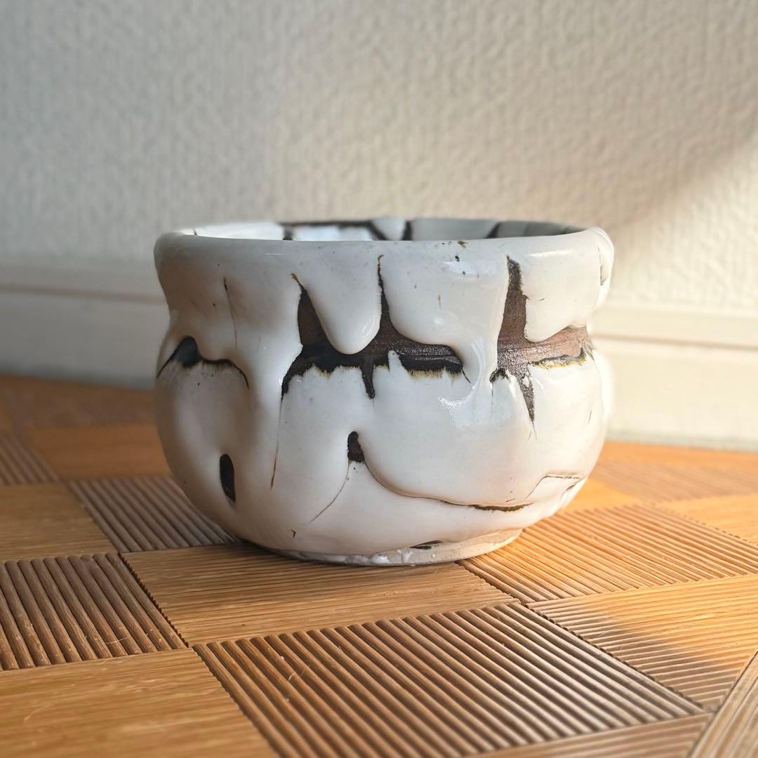 SNT1396 萩焼 鬼白 作家物 茶碗 茶道具 抹茶茶碗 伝統工芸品 鬼萩
