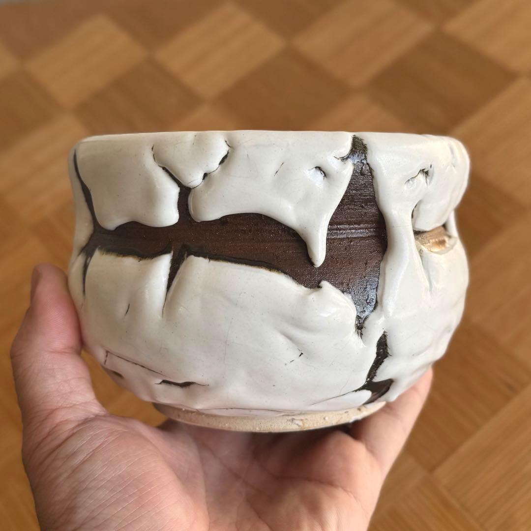 SNT1396 萩焼 鬼白 作家物 茶碗 茶道具 抹茶茶碗 伝統工芸品 鬼萩