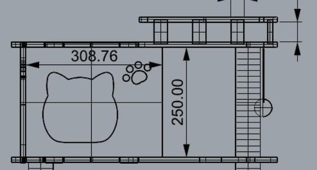 アウトレット　天空のキャットタワー 木製 宇宙船　展望台　大型 168cm