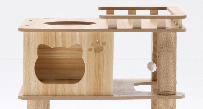 アウトレット　天空のキャットタワー 木製 宇宙船　展望台　大型 168cm