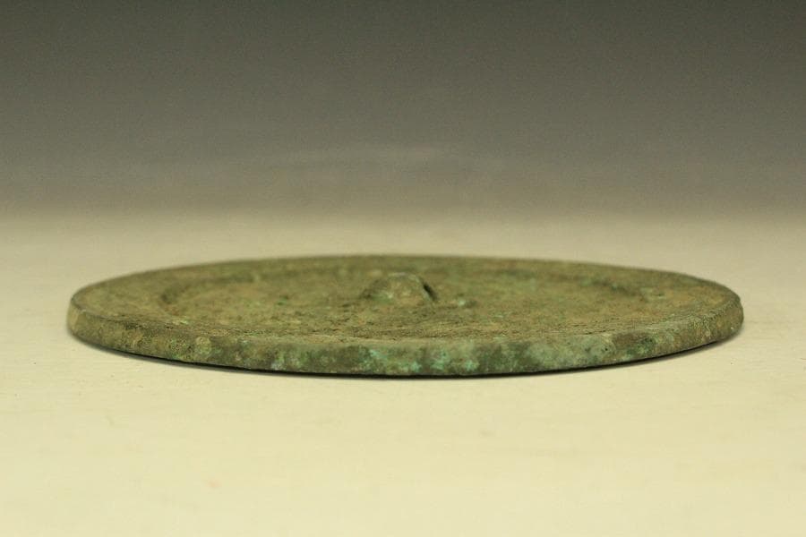 中国美術 青銅鏡 饕餮紋 時代物(HA507)