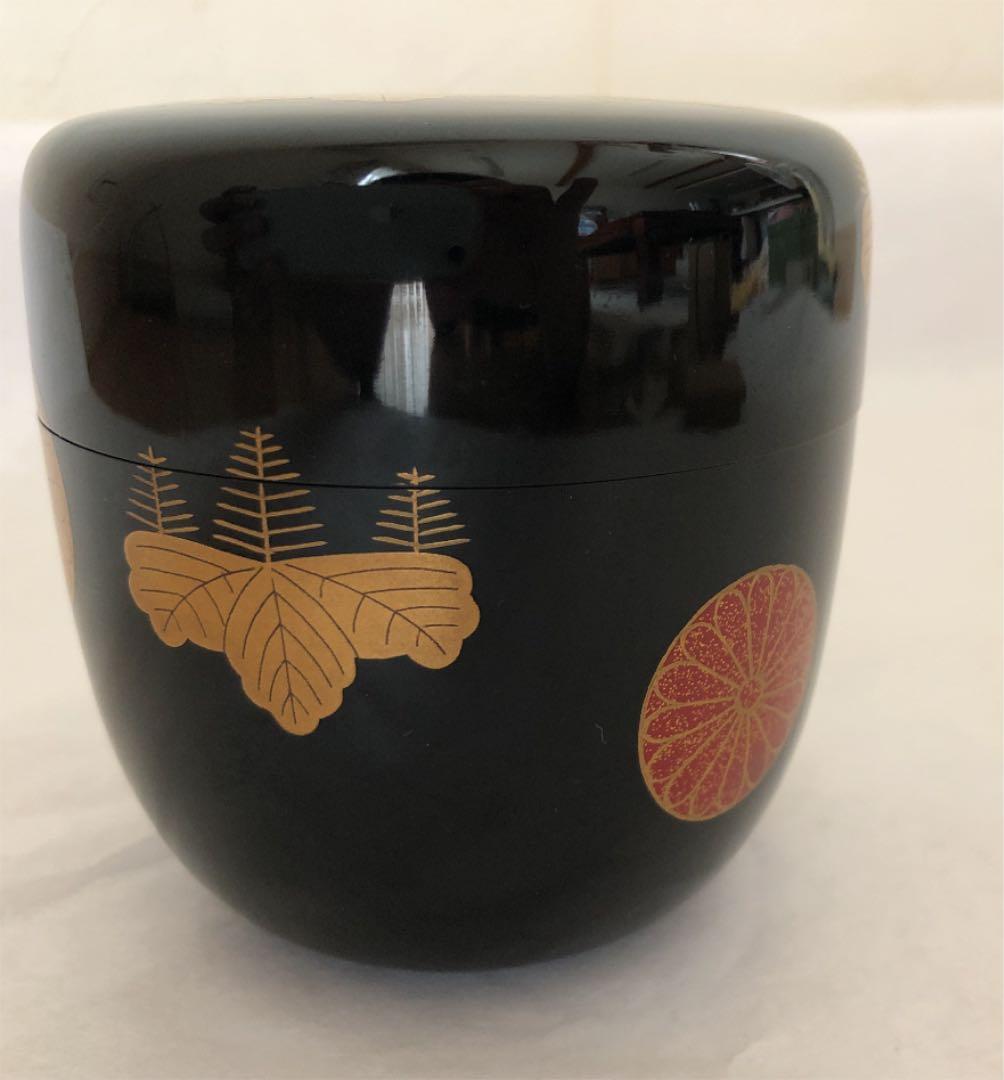 高台寺蒔絵　大棗　裏千家15代鵬雲斎花押あり　在銘　秀斎造　茶道具