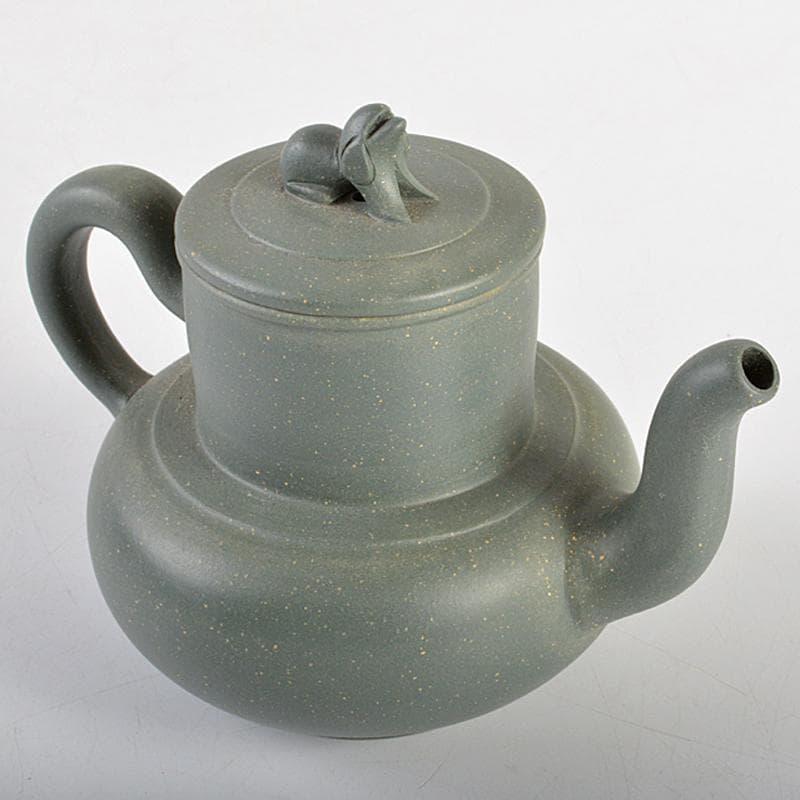 中国　銭菊仙制款　緑泥　神獣摘　急須　茶壷　C　R6159