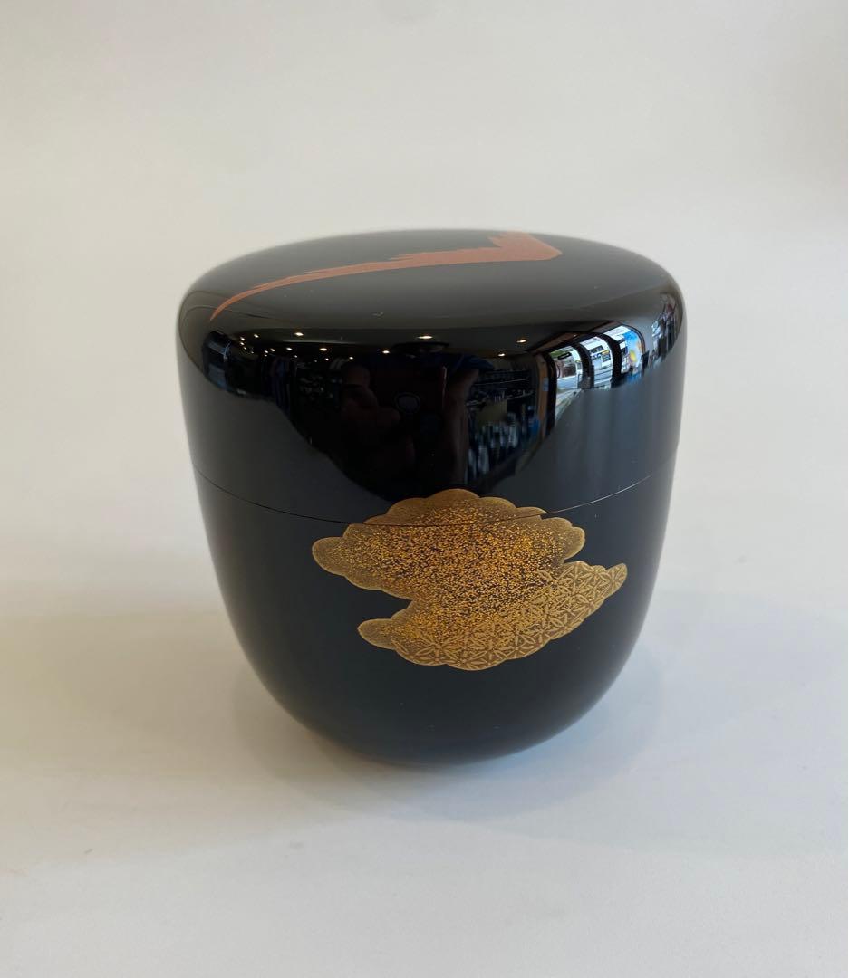 輪島塗　富士に雲蒔絵大棗　誠志作　茶道具