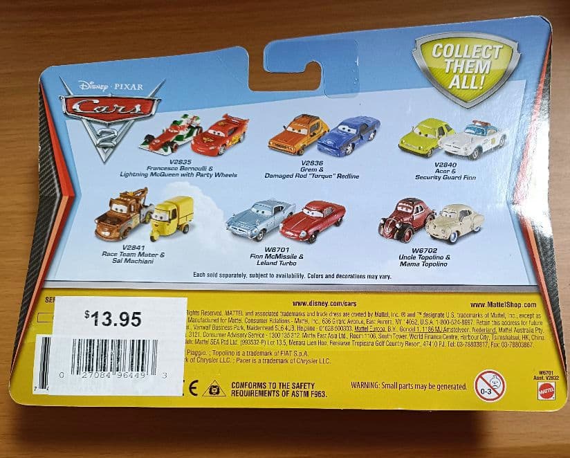 Cars Mattel　ミニカー　フィン　マックミサイル　リーランド　ターボ