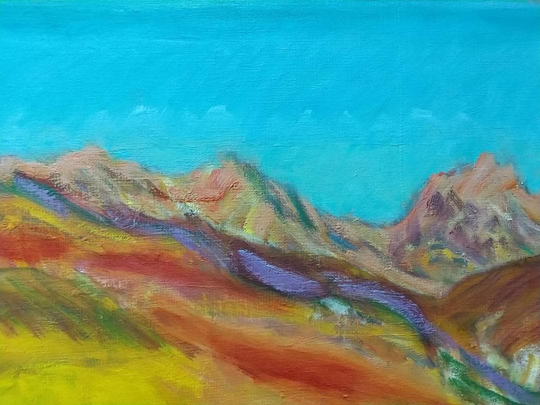 絵画「安達太良山」 P8 油絵