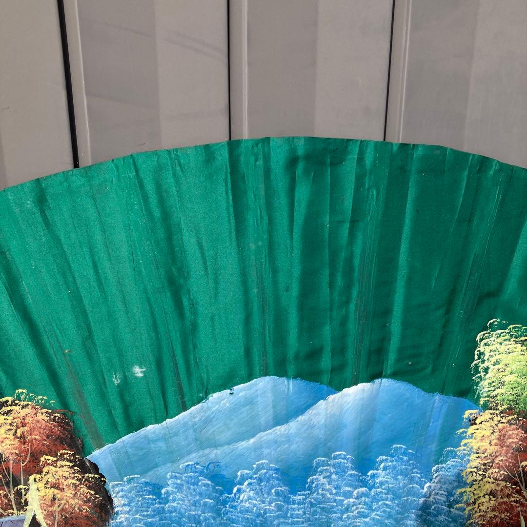 扇 飾り扇子 巨大扇子 壁掛け インテリア 飾り扇 風景画 レトロ 絵画