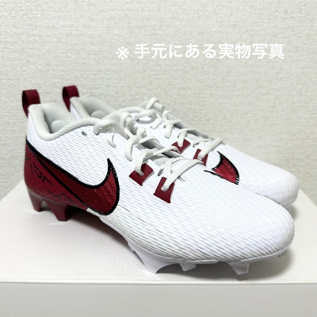 ナイキ 26.5ヴェイパー エッジ アメフト スパイク シューズ 靴 白 赤