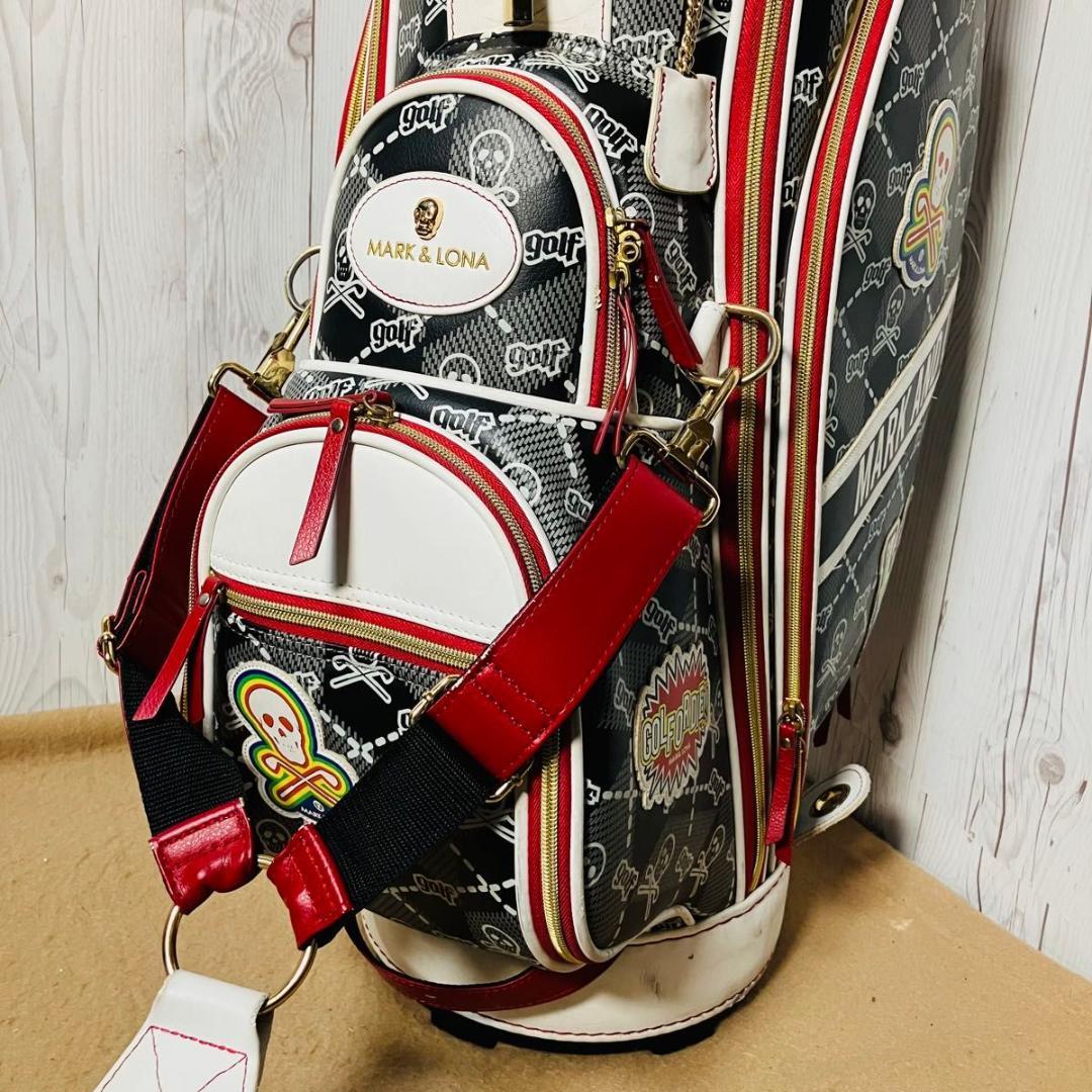 希少 MARK&LONA キャディバッグ Skull&Kilt 7分割 スカル柄