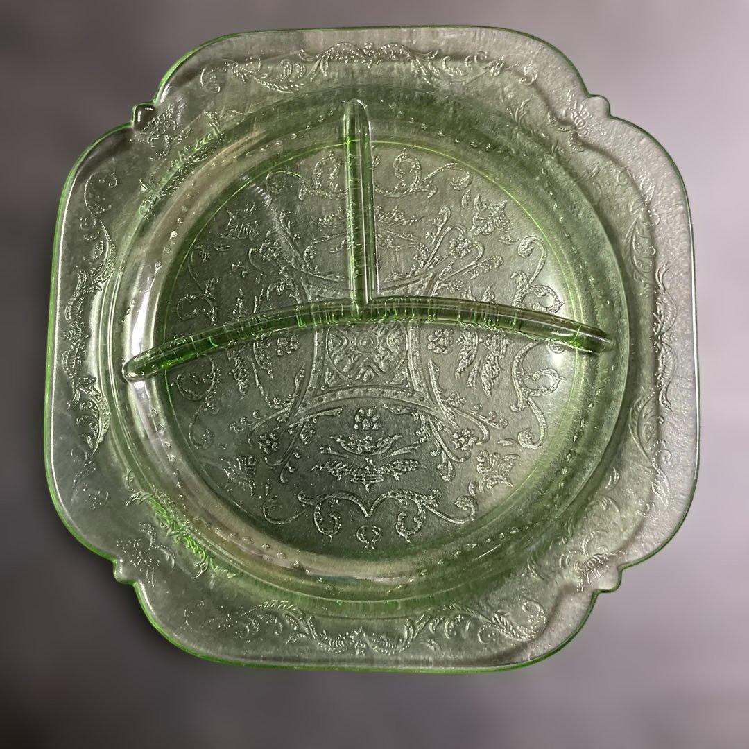 ビンテージ　フェデラル(検)　3コンパートメント　デプレッショングラス ２