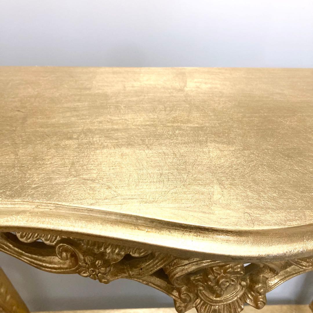 高級 コンソール 金 ゴールド 花台 ロココ 猫脚 イタリア家具