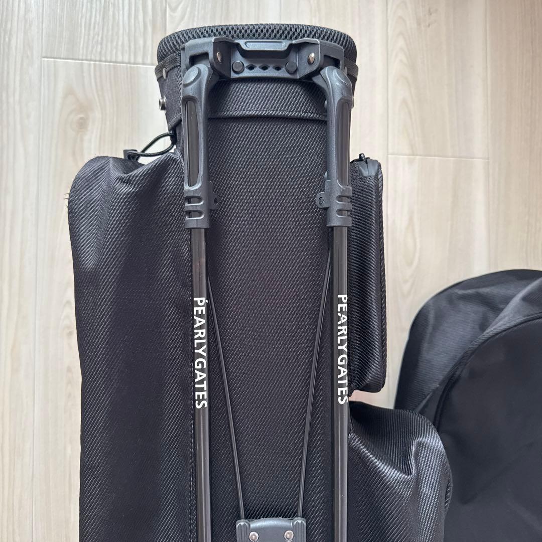 【ラウンド1回】パーリーゲイツ　キャディバッグ　黒　ブラック　軽量　スタンド式