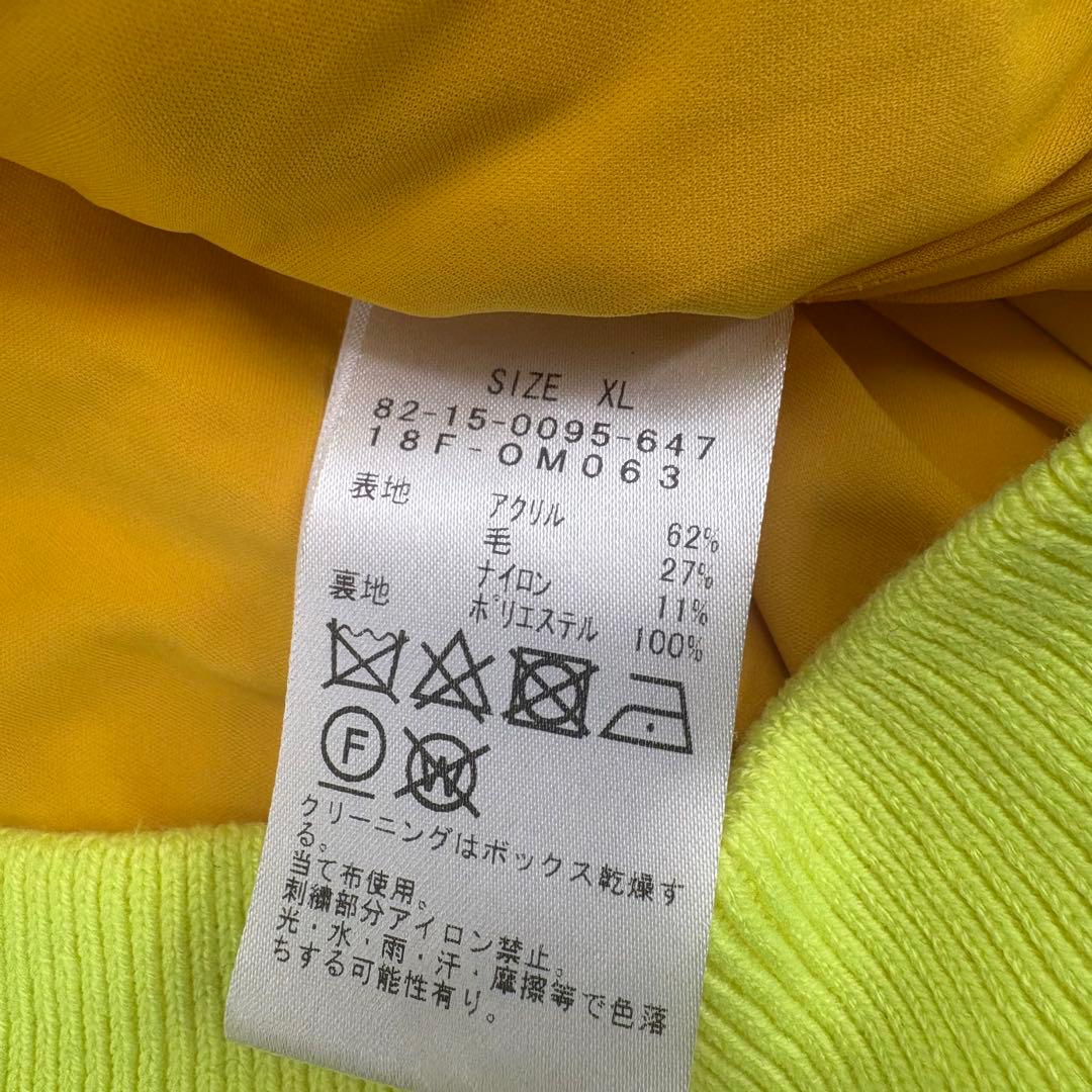 美品　BEAMS GOLF ニットジャケット XL ネオンカラー 735 防寒