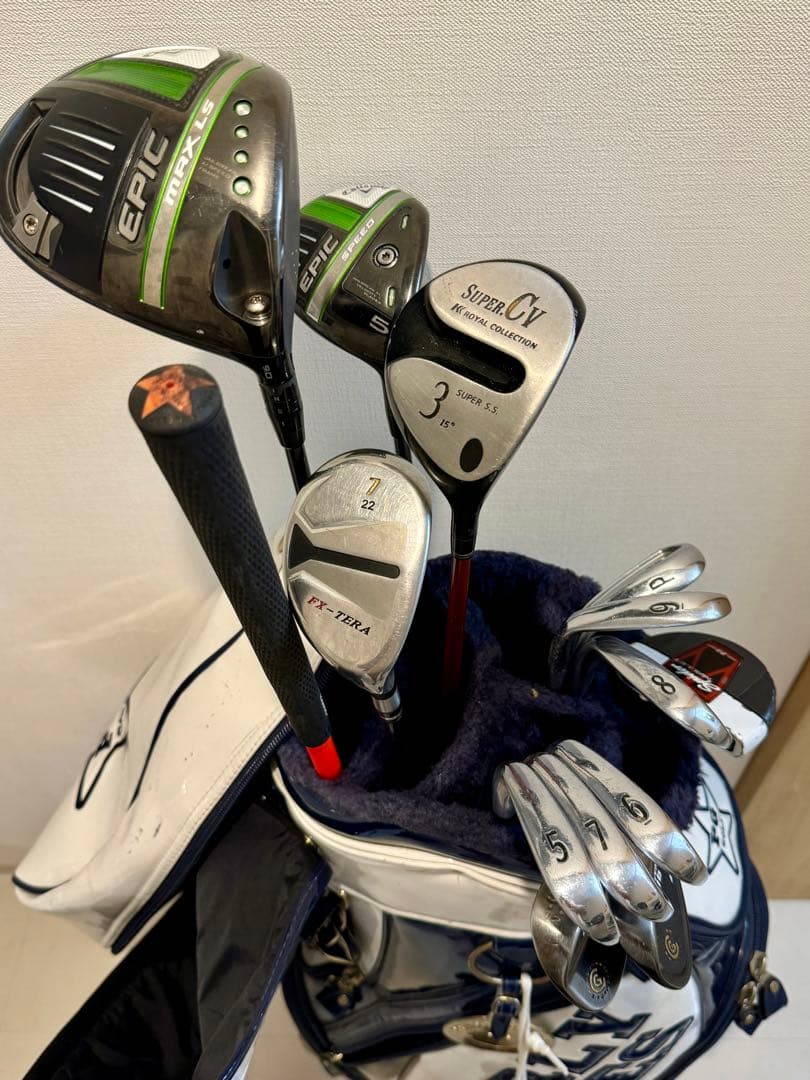 13本クラブセット + キャディバッグ+スニーカー+ボール他備品