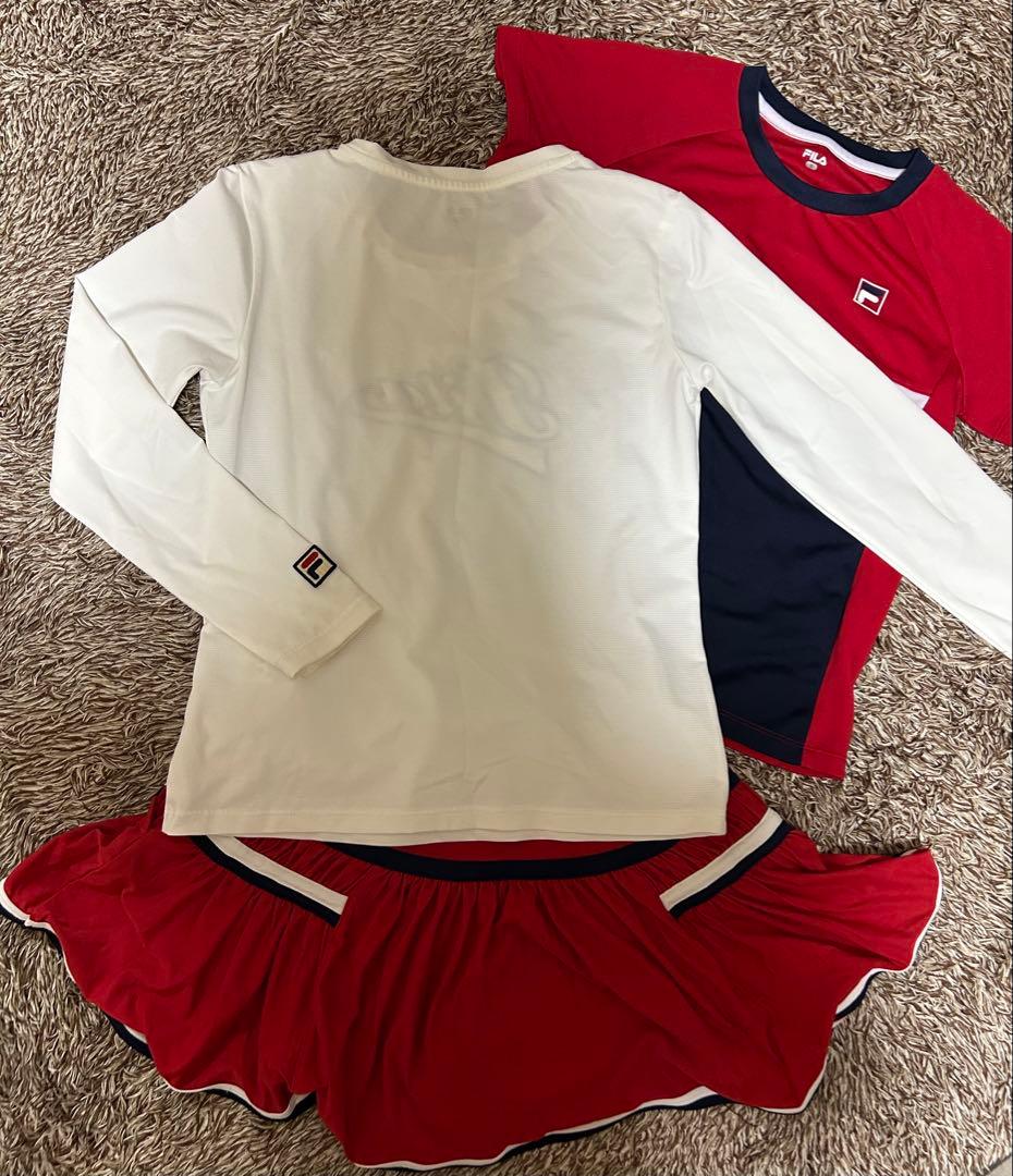 FILA テニスウェアセット 長袖シャツ Tシャツ スカート