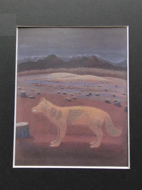 三谷青子、【狼】、希少な額装用画集より、新品額装付、状態良好