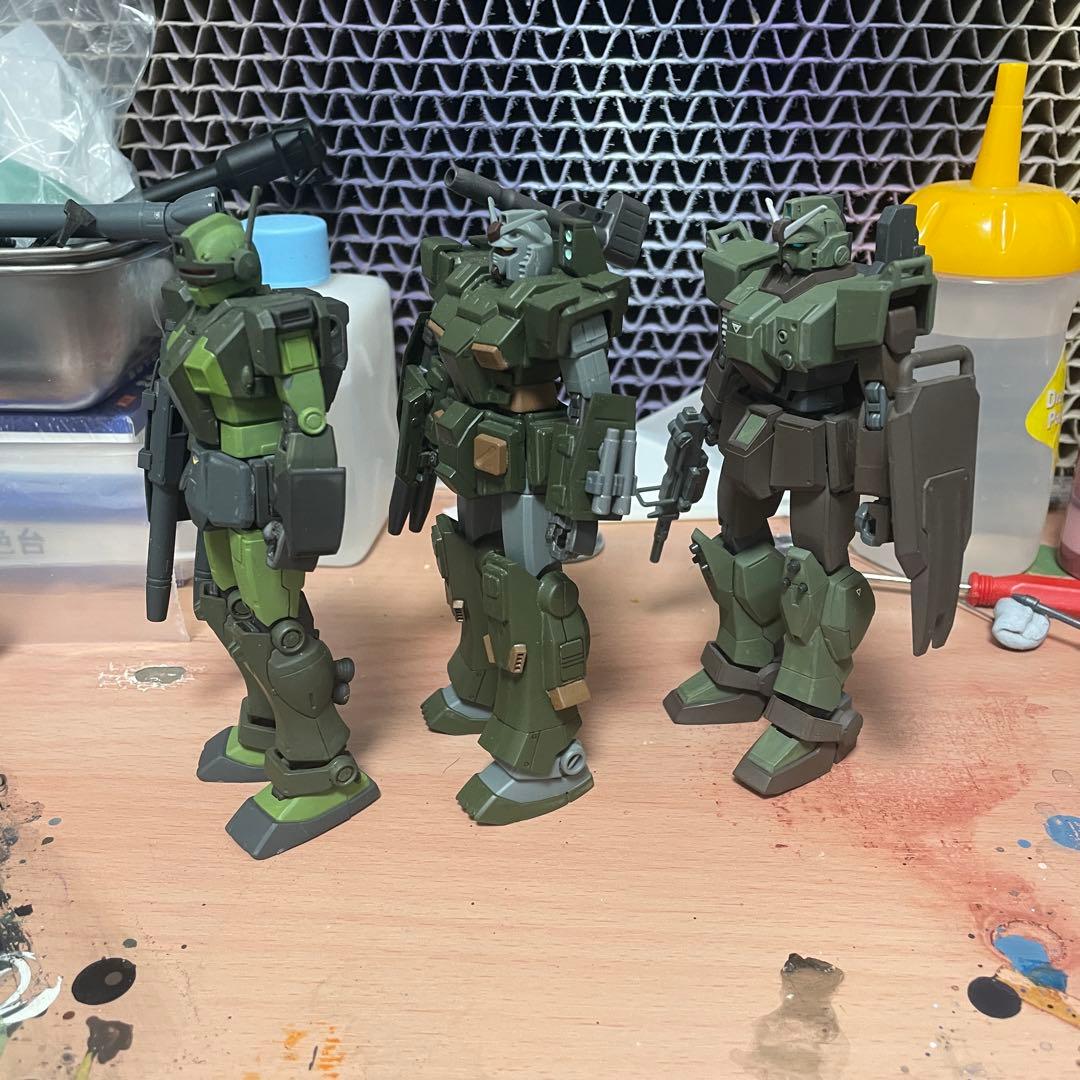 Hg ガンダム　ジム　(3体セット)塗装込み