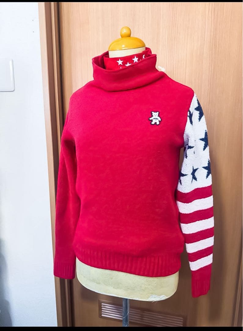 ３点お得セット【新品】キャロウェイ フリース セーター 赤 ハイネック 防寒