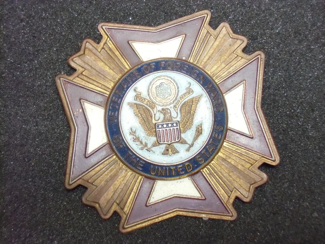 ★１９６０年代＊アメリカ軍在郷軍人/ＶＦＷ車輛用メンバープレート（実物）