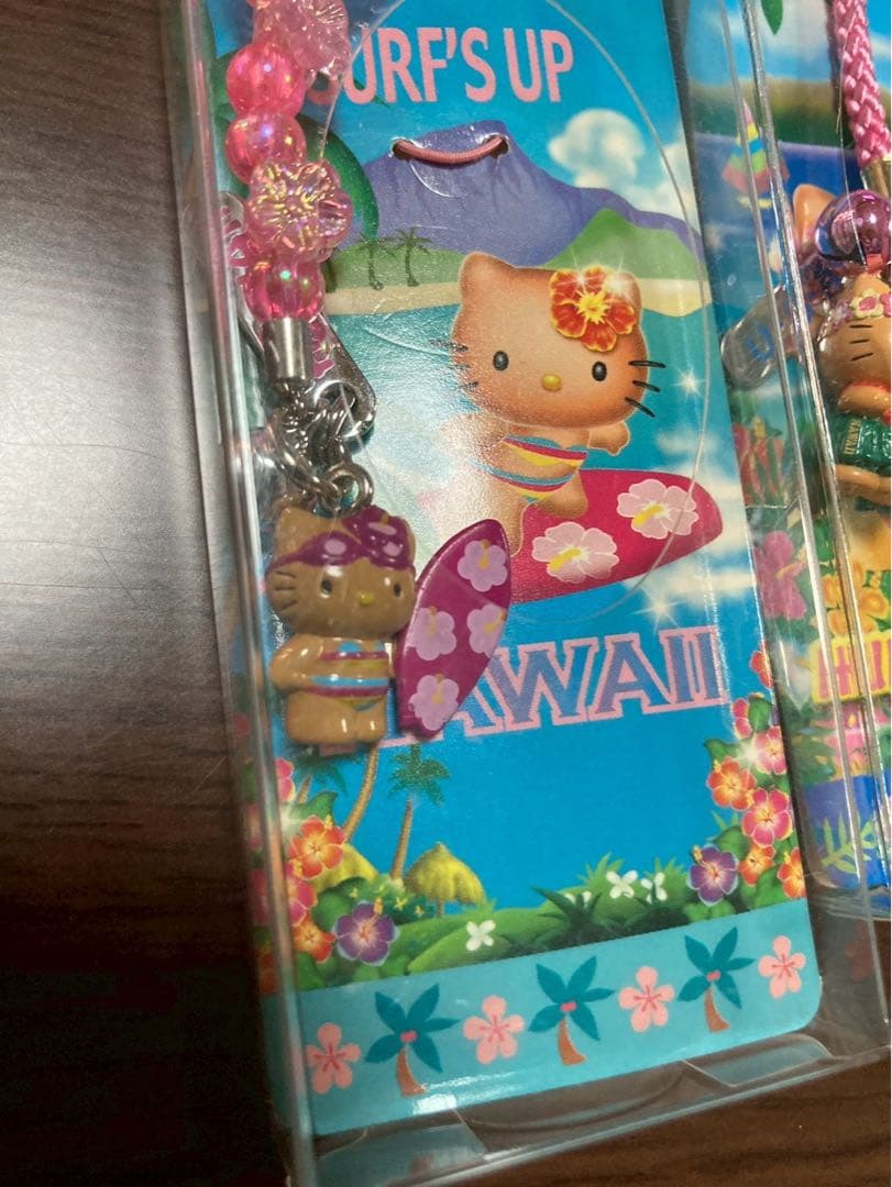 希少激レア 新品 ご当地 ハローキティ ハワイ 日焼け ストラップ 6点セット