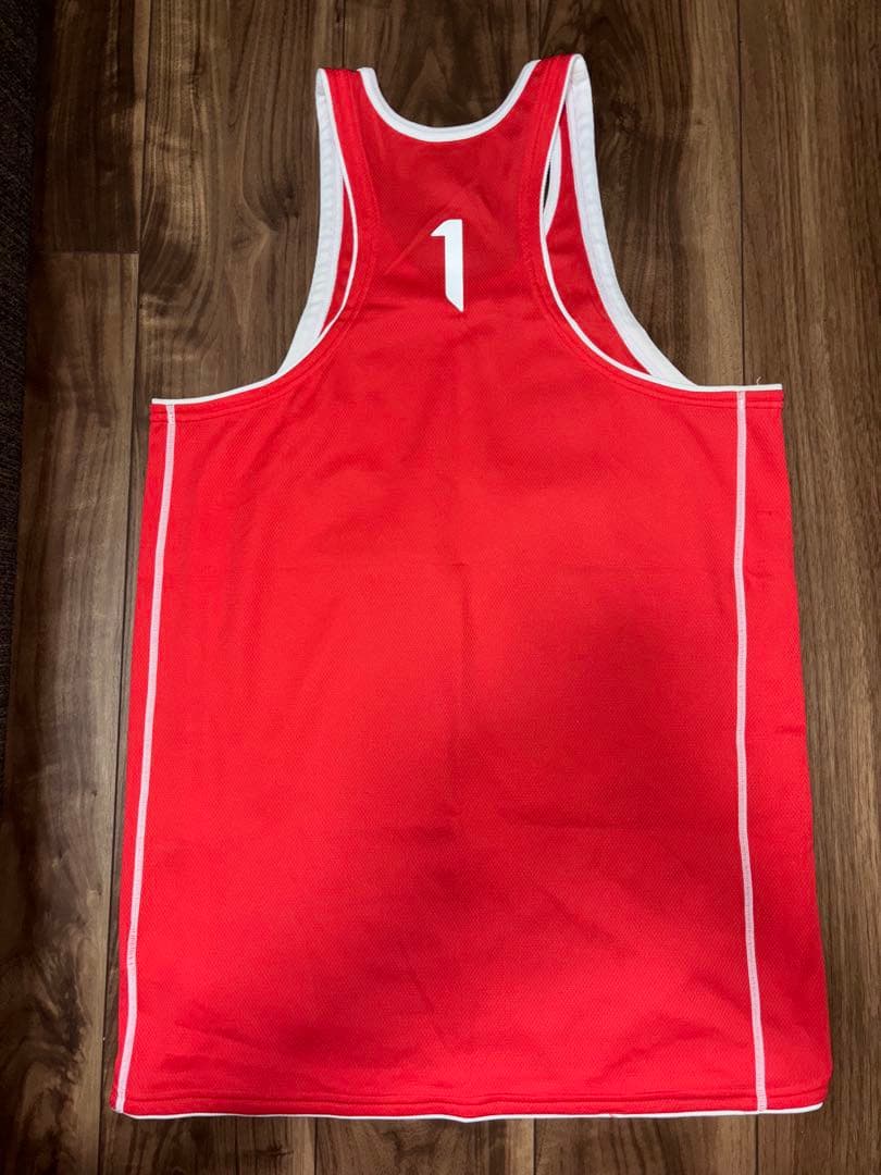 ビーチバレー　タンクトップ ユニフォーム　赤　セット　ロゴ（マイナビ）