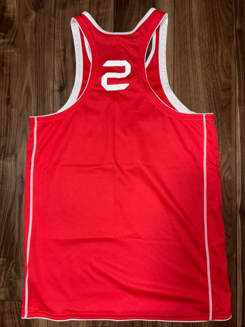 ビーチバレー　タンクトップ ユニフォーム　赤　セット　ロゴ（マイナビ）