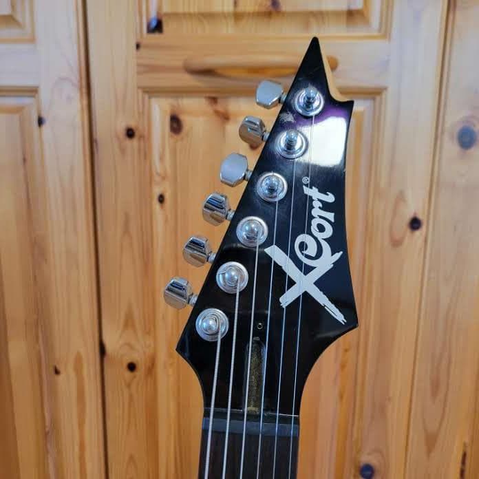 【調整済】Cort コルト X-2 メタル向エレキギター 青 米国製弦 ケース付