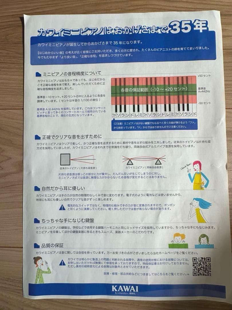 KAWAI GRAND PIANO 木製おもちゃ　ミニピアノ　ナチュラル