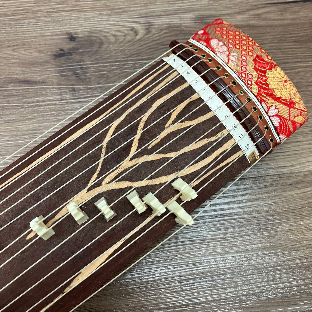 昭和レトロ ミニ琴 13弦 お琴 楽譜 元箱付き 弦楽器 伝統工芸 和楽器
