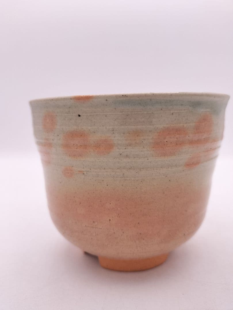 c586 筒茶碗 御本立鶴 福森比路志 木箱 茶道具 古物