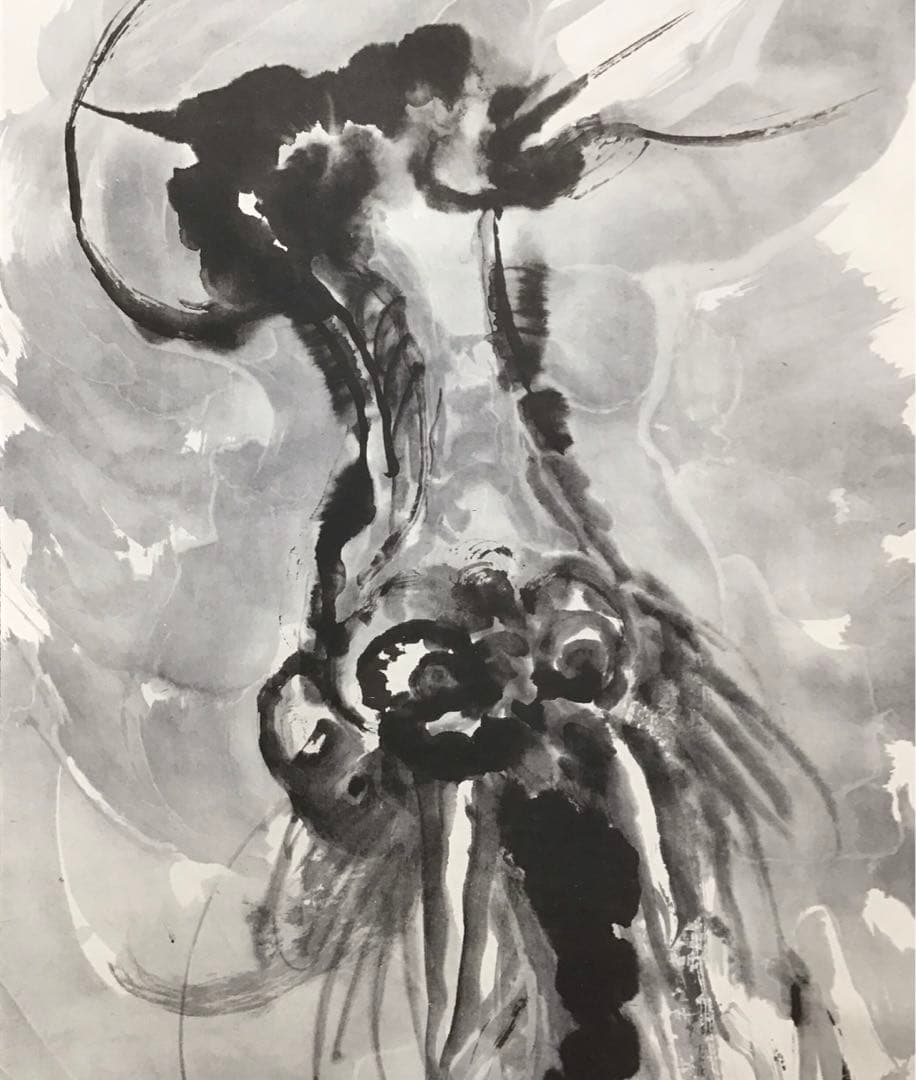 K掛軸　昇天龍圖(原寸複製) 清荒神清澄寺蔵　富岡鐡齋　栞　共箱紙箱S966KJ