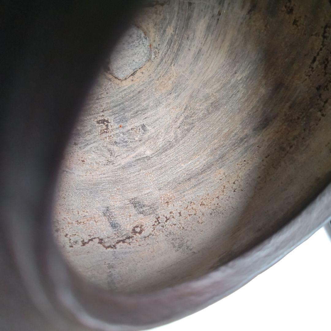 イ482 茶釜『釜師　隆元作』『松地紋　平丸釜　共箱』鉄釜　茶道具