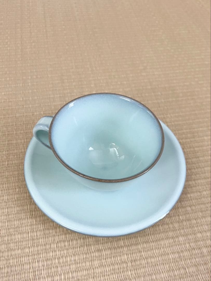 【未使用】小石原焼　人間国宝　福島善三　中野月白瓷　カップ&ソーサー