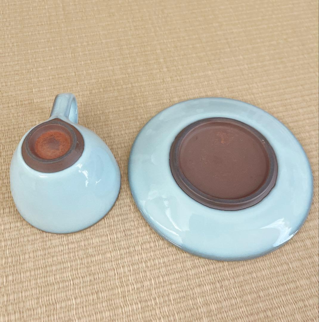 【未使用】小石原焼　人間国宝　福島善三　中野月白瓷　カップ&ソーサー
