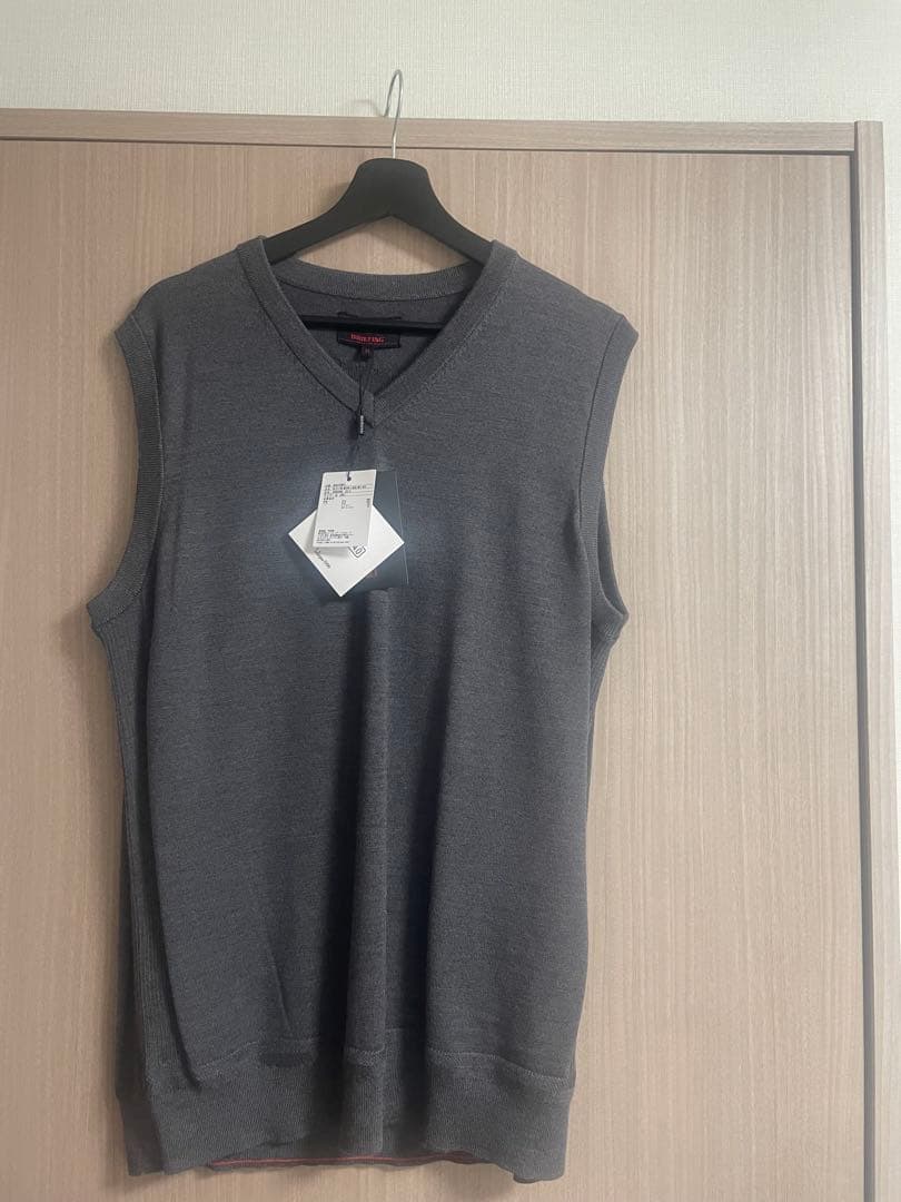 定価¥26,400／新品タグ付き　メリノウール100％ Vネックベスト XL