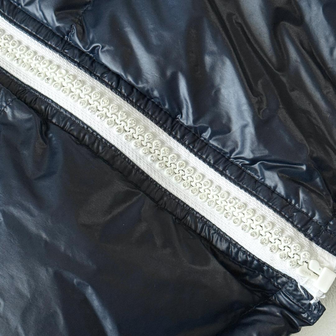 大きいサイズ✨マークアンドロナ ダウンベスト ラインストーン ファー 紺 XL