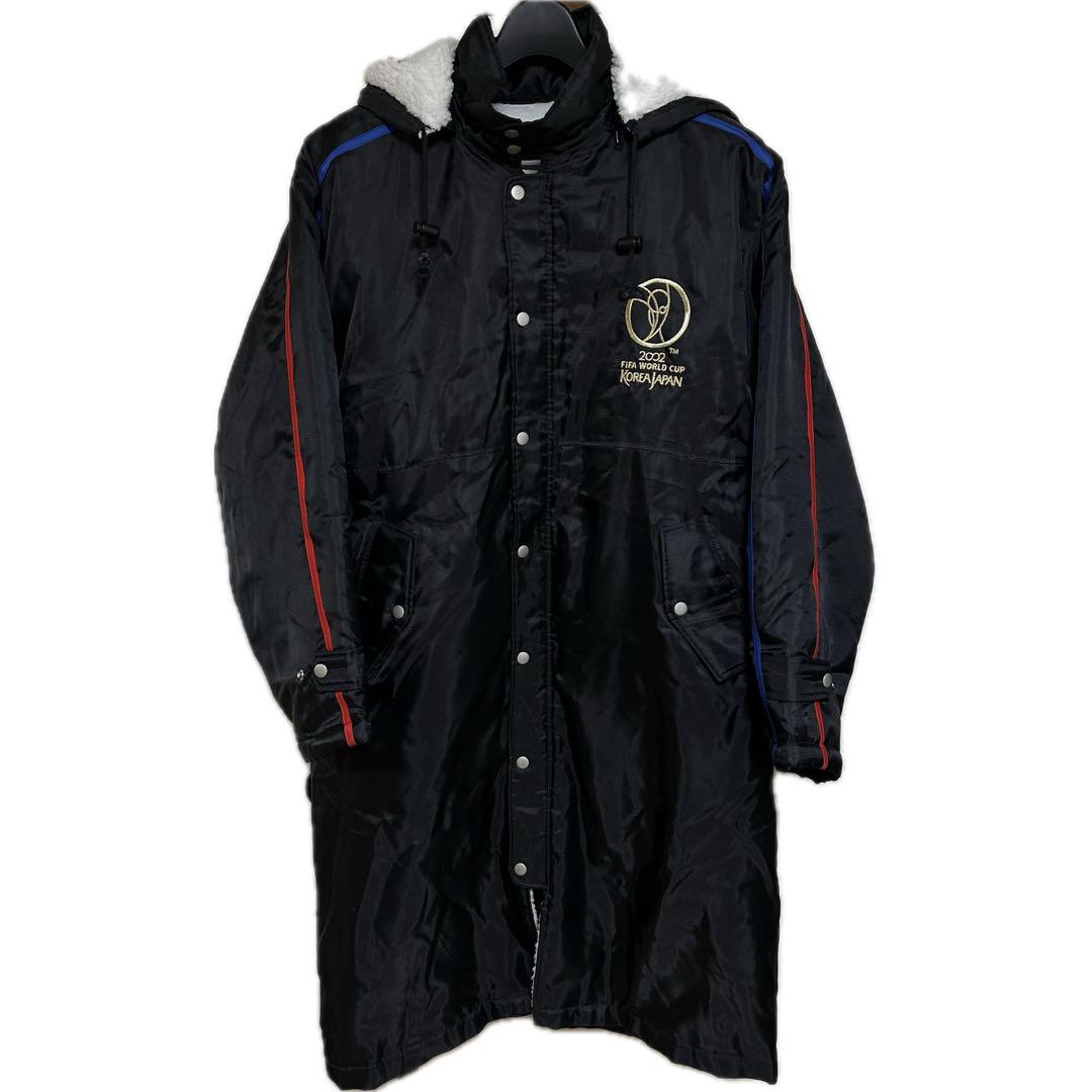【未使用品】2002年 日韓W杯 公式ロゴ入り ベンチコート ボアフード付き