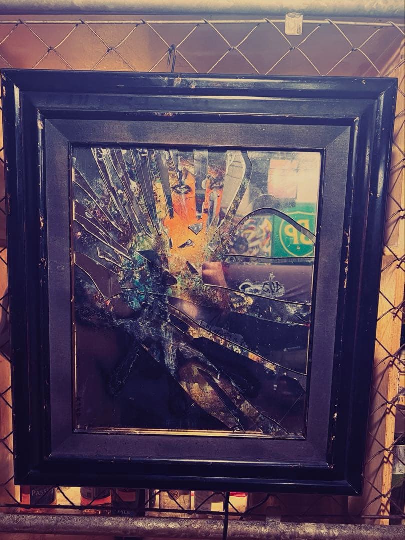 抽象アート 手の形状 アクリル画