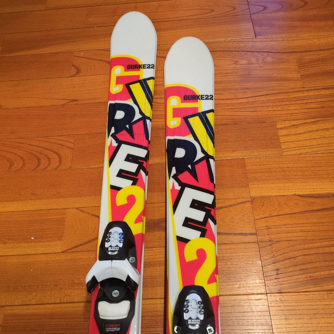 GURKE 22 スキー 130cm カラフル、ポール、ブーツ３点セット