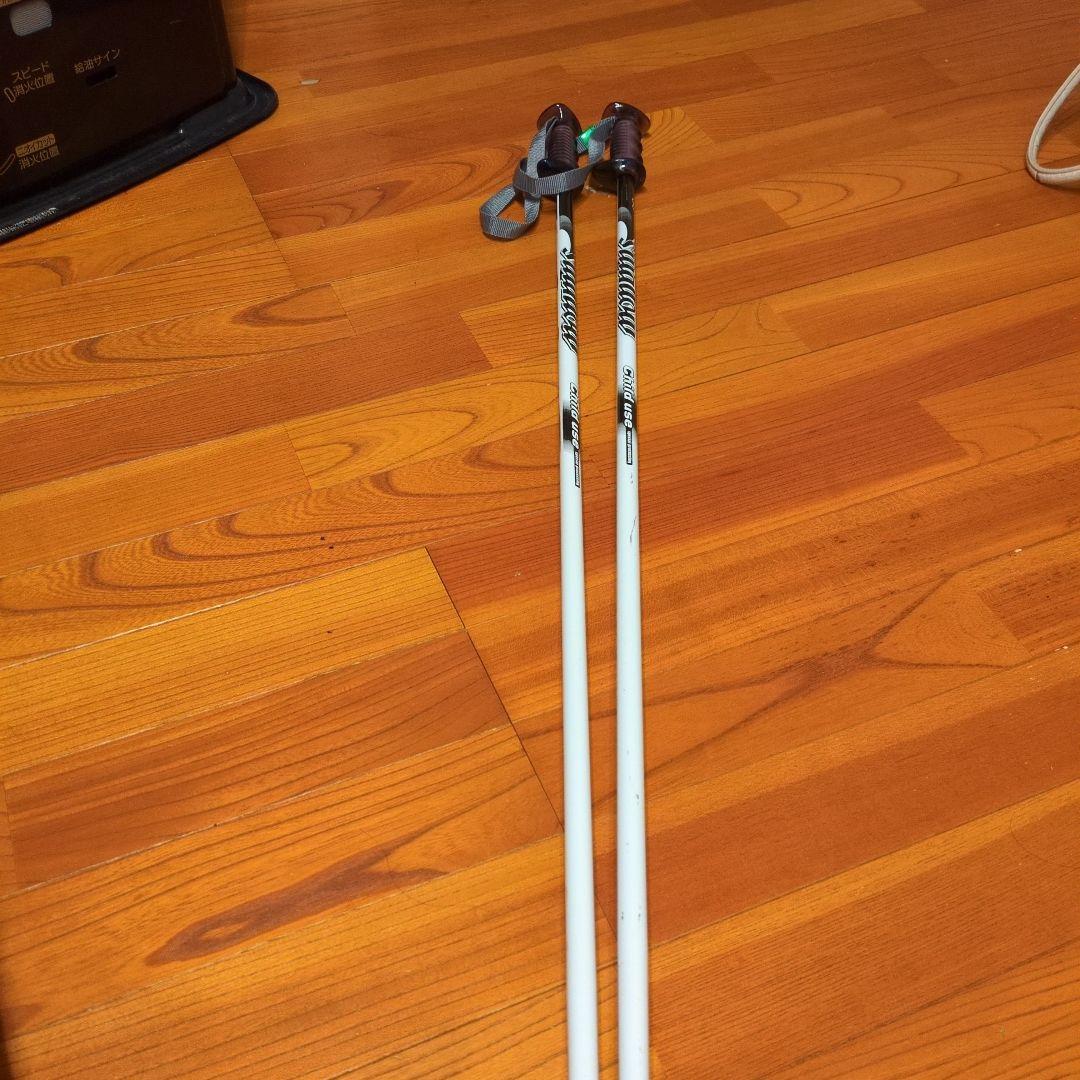 GURKE 22 スキー 130cm カラフル、ポール、ブーツ３点セット