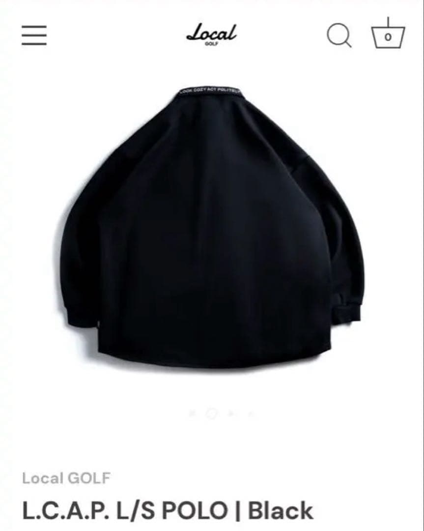 【完売品】Local GOLF L.C.A.P. L/S POLO Black