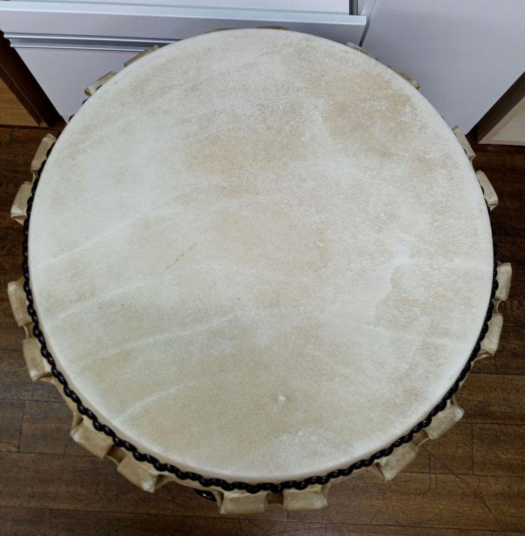 長胴太鼓　宮太鼓　和太鼓　巻き耳　1.5尺　台座　バチ付き　祭り　盆踊り