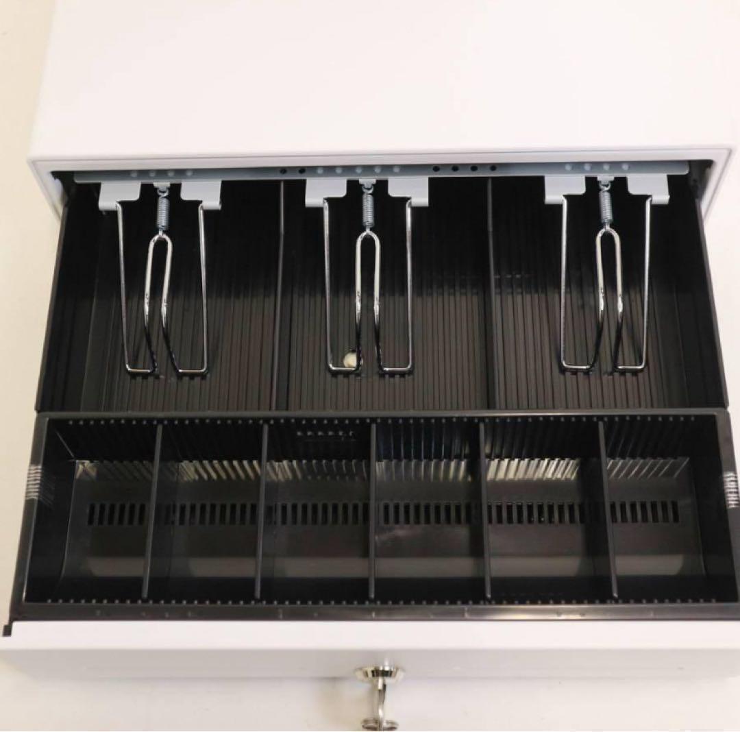 5台中の2台 未使用 NUSRATS 自動＆手動兼用 キャッシュドロア 白 小型