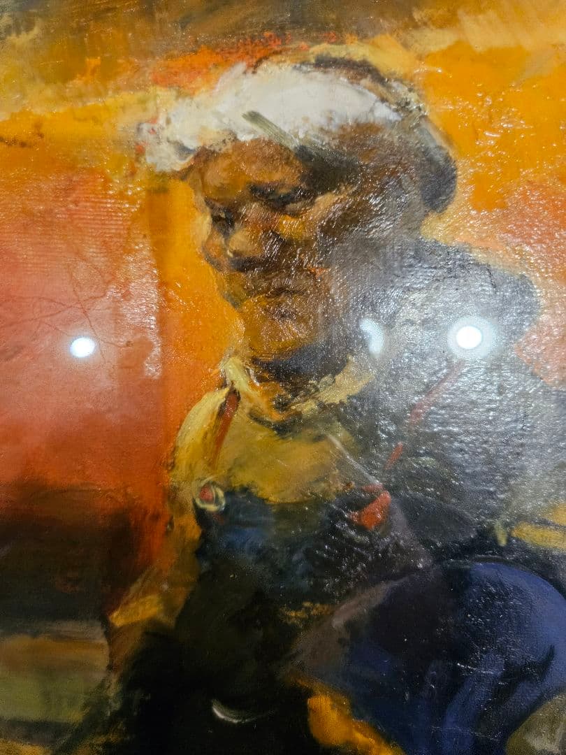 工藤和男「明け海の群像」油彩 F6号 創元会元会長 労働者の賛歌 逸品 一枚の絵